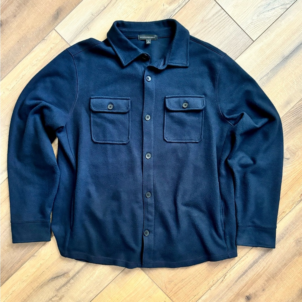 Men’s Banana Republic Shirt-Jacket, Navy Blue, Size XL